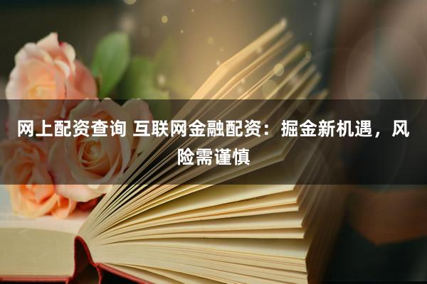 网上配资查询 互联网金融配资：掘金新机遇，风险需谨慎