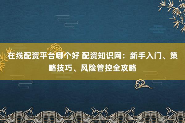 在线配资平台哪个好 配资知识网：新手入门、策略技巧、风险管控全攻略