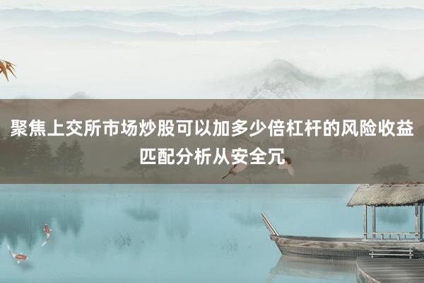聚焦上交所市场炒股可以加多少倍杠杆的风险收益匹配分析从安全冗